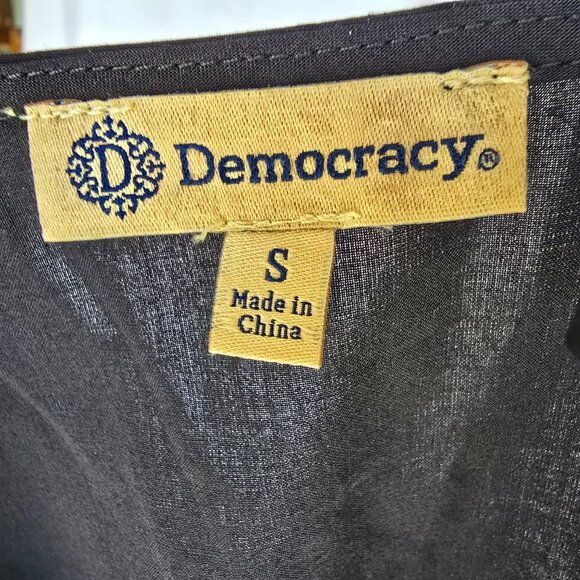 NWT Democracy Womens Black Embroidered Top Size S Nordstrom Certified Authentic - Picture 4 of 5